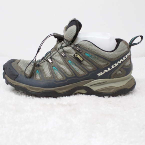 Salomon Shoes - Salomon Hiking Sneakers Size 7.5 Teal Gray